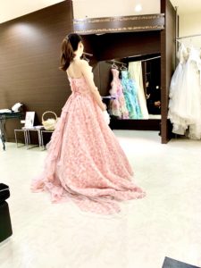 花柄ドレス、カクテルドレス,ピンク